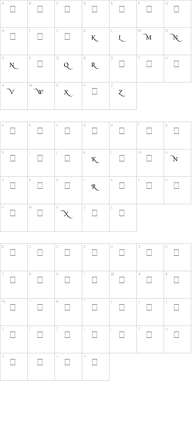 scriptoria-small-caps-ssi character map