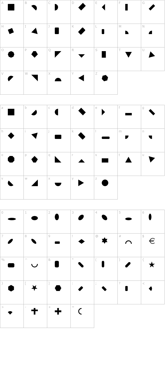Shape Blocks Solid character map