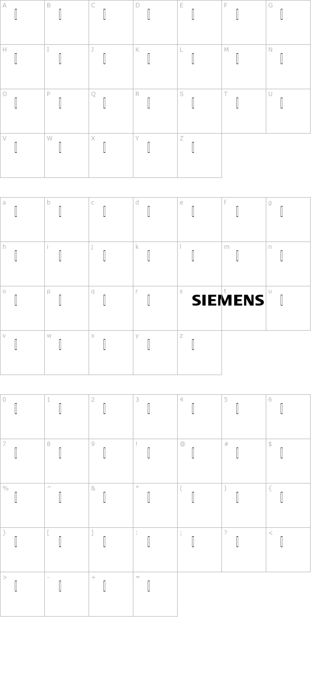 siemens-logo character map