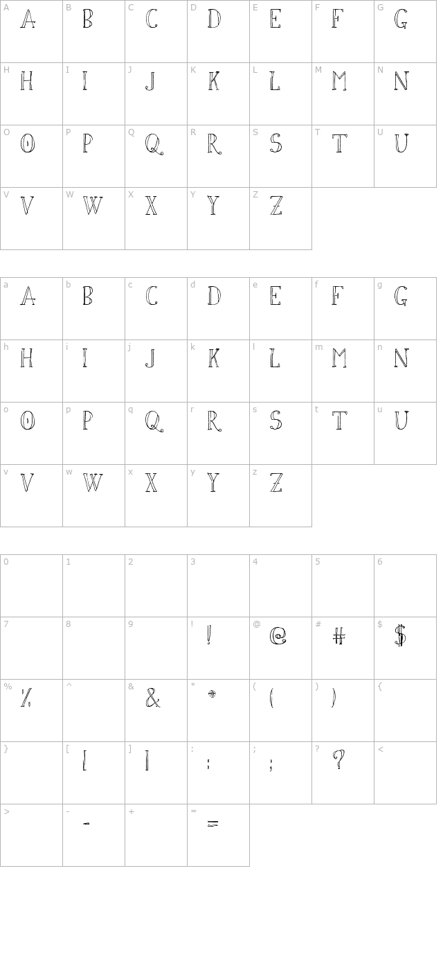 simon-script character map