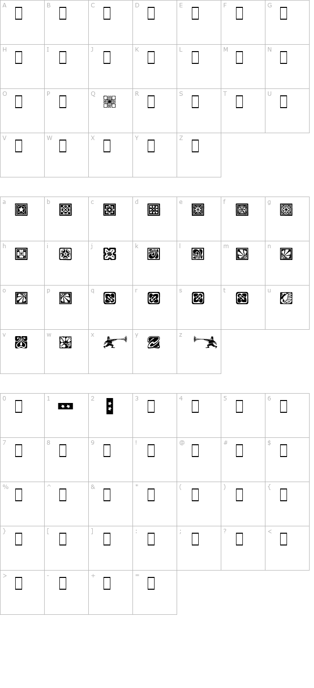 Square Ornaments character map