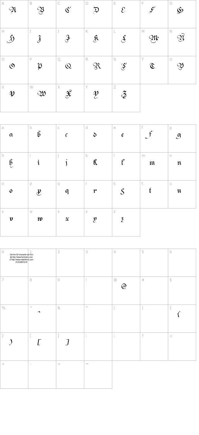 Square Text Tryout character map