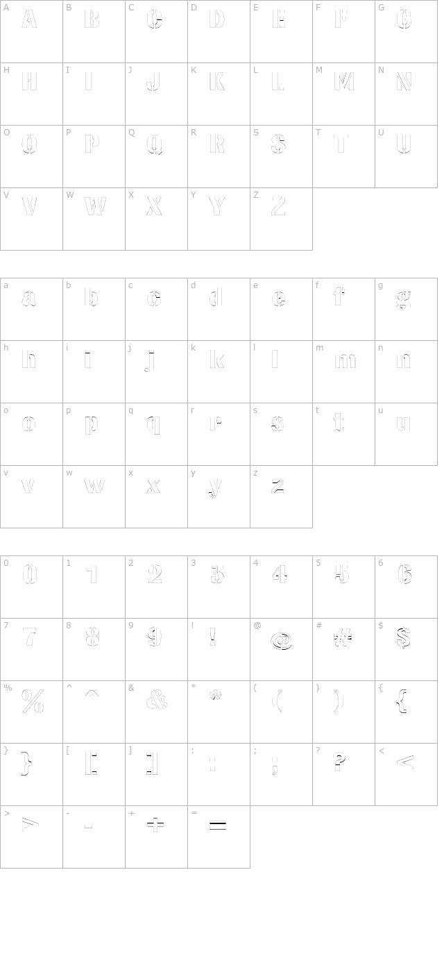 StencilSetExtendedOutline character map