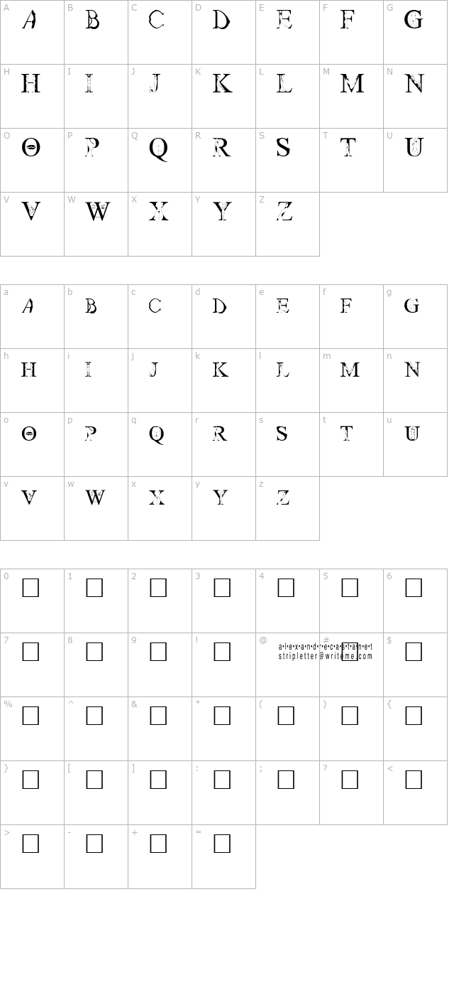 Strip Letter 1 character map