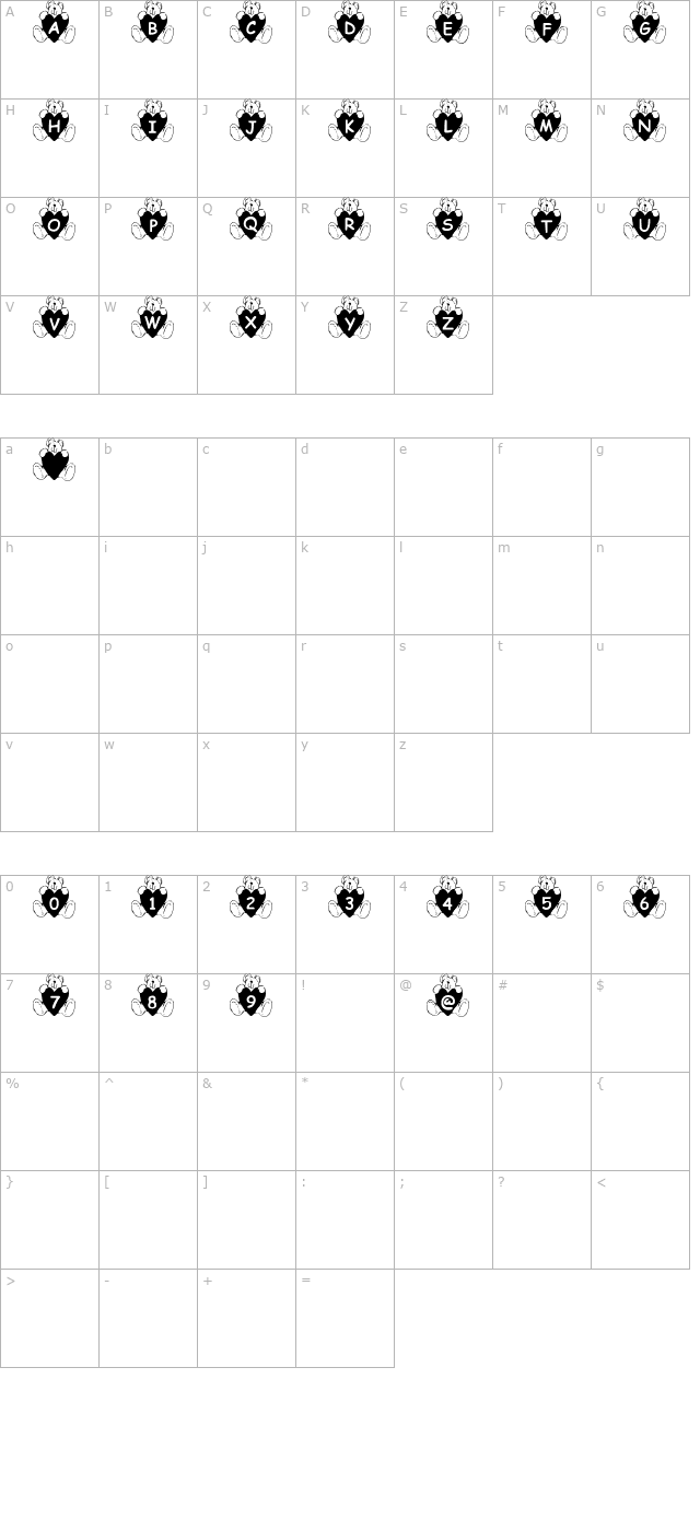 summers-bearhearts character map