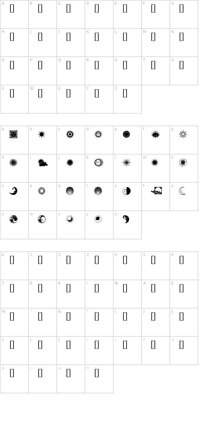 sun-n-moon character map