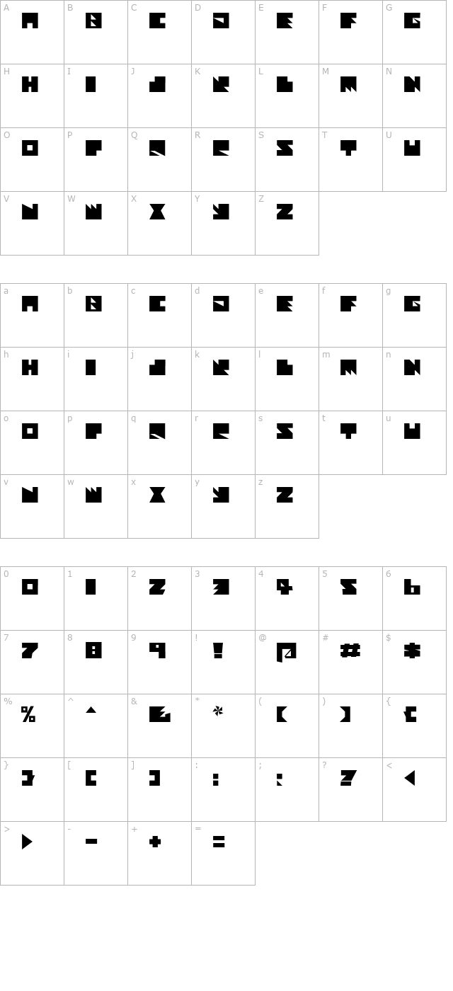 Textan - Square character map