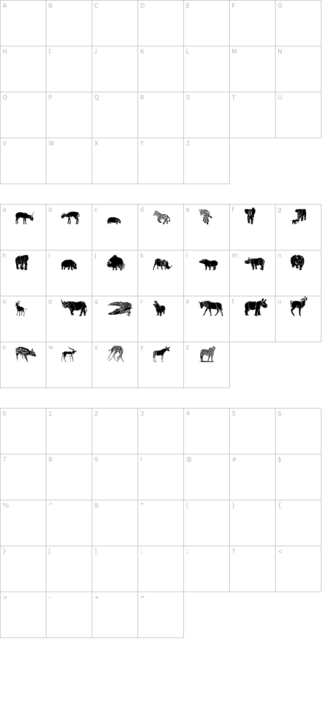 ww-safari character map