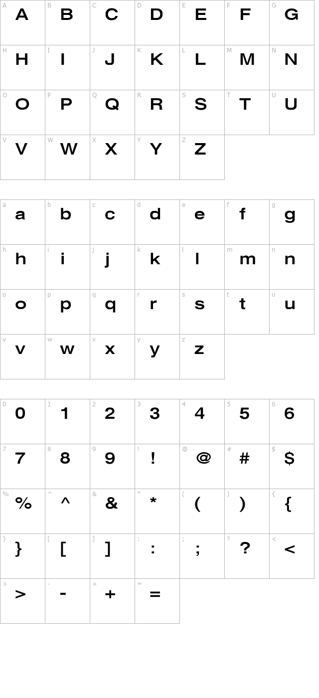 xerox-sans-serif-wide-bold character map