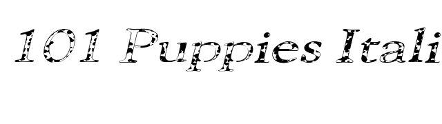 101 Puppies Italic SW font preview