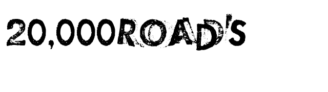 20,000Roads font preview