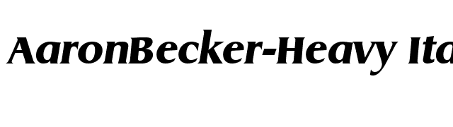 AaronBecker-Heavy Italic font preview
