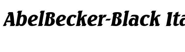 AbelBecker-Black Italic font preview