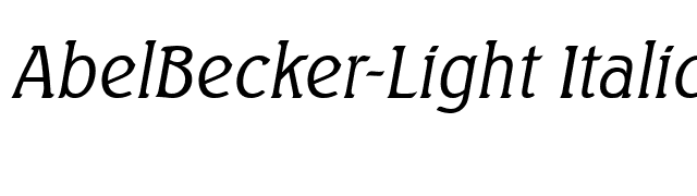 AbelBecker-Light Italic font preview