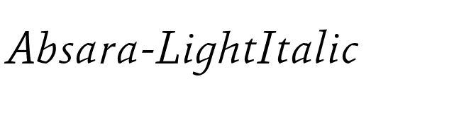 Absara-LightItalic font preview