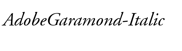 AdobeGaramond-Italic font preview