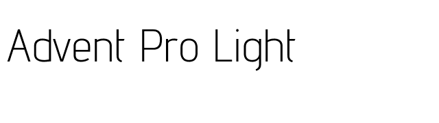 Advent Pro Light font preview