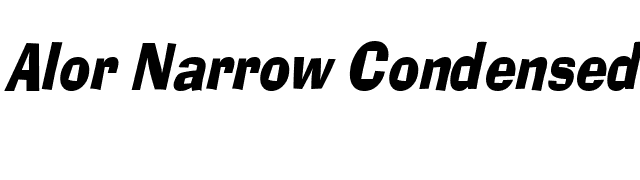 Alor Narrow Condensed BoldItalic font preview