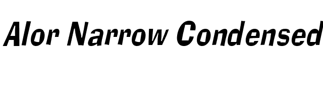 Alor Narrow Condensed Italic font preview
