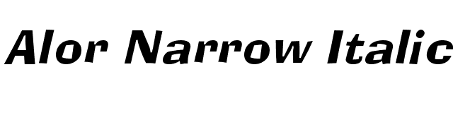 Alor Narrow Italic font preview