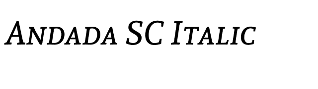 Andada SC Italic font preview