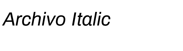 Archivo Italic font preview