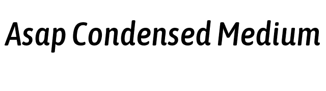 Asap Condensed Medium Italic font preview
