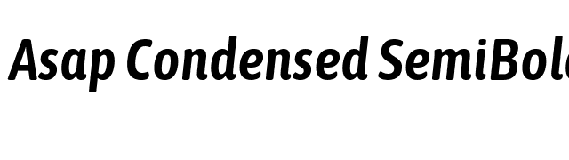 Asap Condensed SemiBold Italic font preview