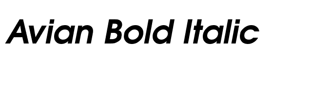 Avian Bold Italic font preview
