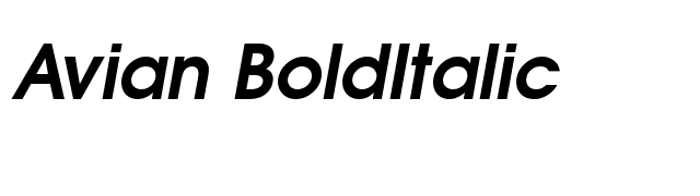 Avian BoldItalic font preview