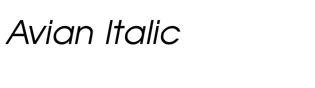 Avian Italic font preview