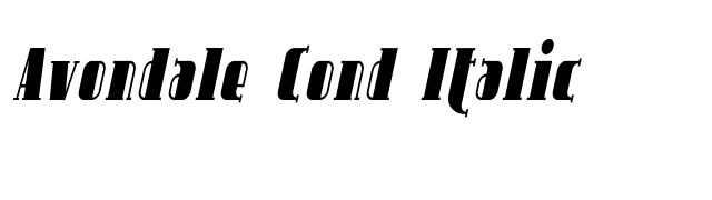 Avondale Cond Italic font preview
