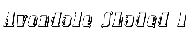 Avondale Shaded Italic font preview