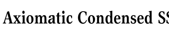 Axiomatic Condensed SSi Bold Condensed font preview