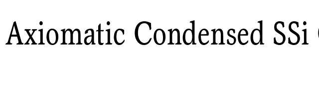 Axiomatic Condensed SSi Condensed font preview