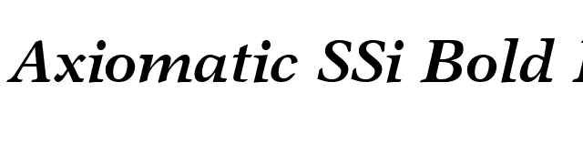 Axiomatic SSi Bold Italic font preview