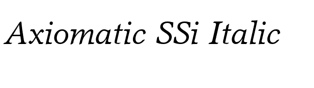 Axiomatic SSi Italic font preview