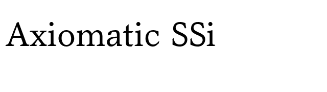 Axiomatic SSi font preview
