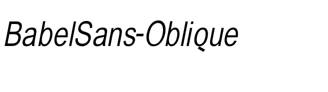 BabelSans-Oblique font preview