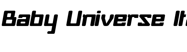 Baby Universe Italic font preview