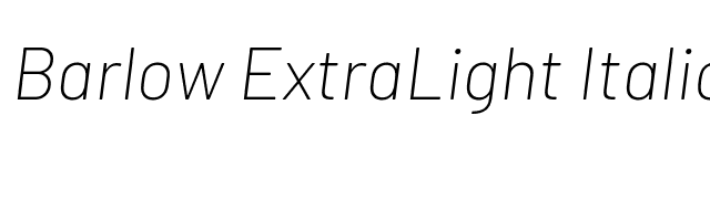 Barlow ExtraLight Italic font preview
