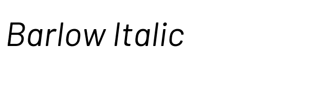 Barlow Italic font preview