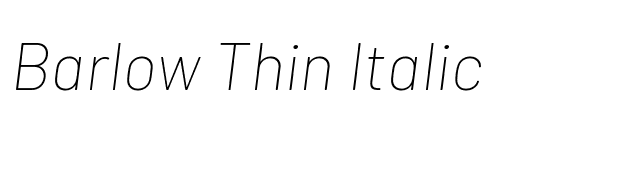 Barlow Thin Italic font preview