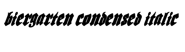 Biergarten Condensed Italic font preview