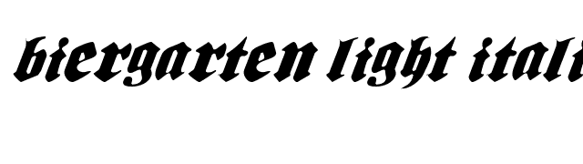 Biergarten Light Italic font preview
