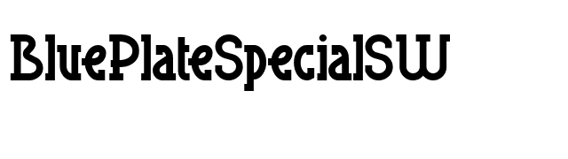 BluePlateSpecialSW font preview