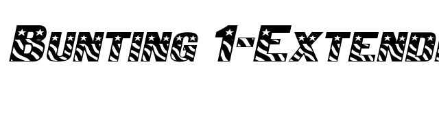 Bunting 1-Extended Italic font preview