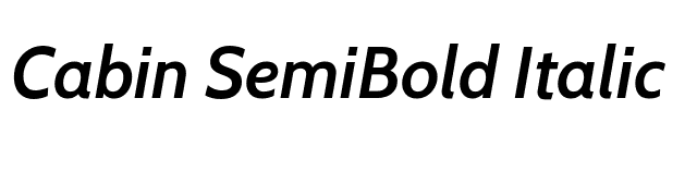 Cabin SemiBold Italic font preview