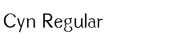 Cyn Regular font preview