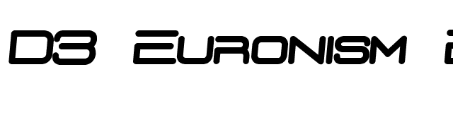 D3 Euronism Bold italic font preview